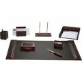 Dacasso Desk Set, African Rosewood, 8-Piece, Black/Rosewood DACD8012